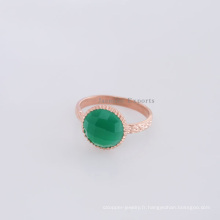 Designer Rose Gold Green Onyx Gemstone Indian Silver Ring pour un jour très spécial Noël